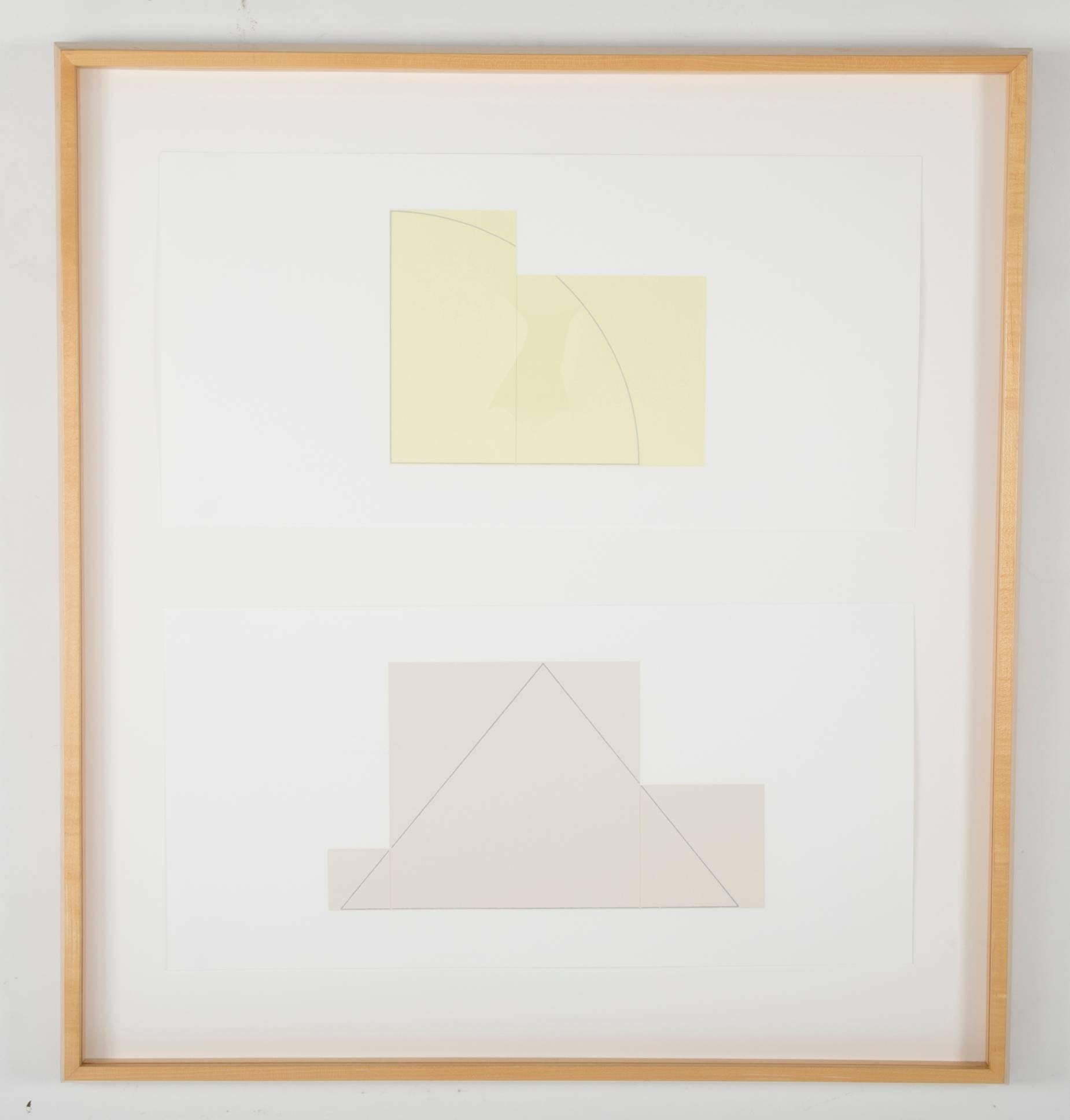 Untitled Portfolio of Nine Works in Five Frames by Robert Mangold In Excellent Condition In Stamford, CT