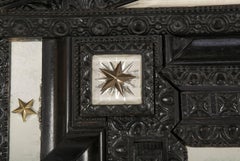 19th Century Ebonized Flemish and Cut-Glass Mirror