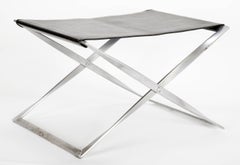 Pair of Poul Kjaerholm PK91 Folding Stools Created by E. Kold Christensen