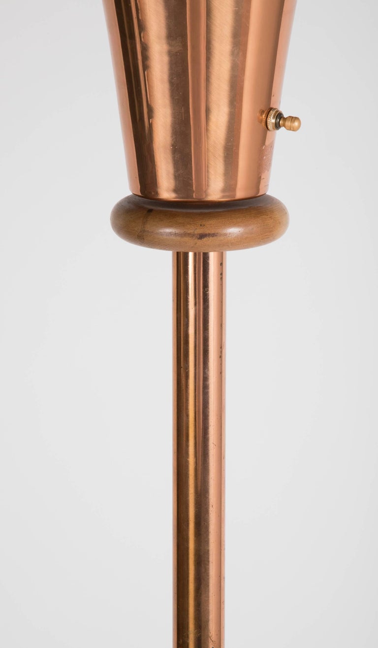 Interesting Midcentury Copper Floor Lamp For Sale at 1stDibs
