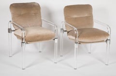 Pair of Lucite and Brass "Pipeline Series II" Armchairs by Jeff Messerschmidt