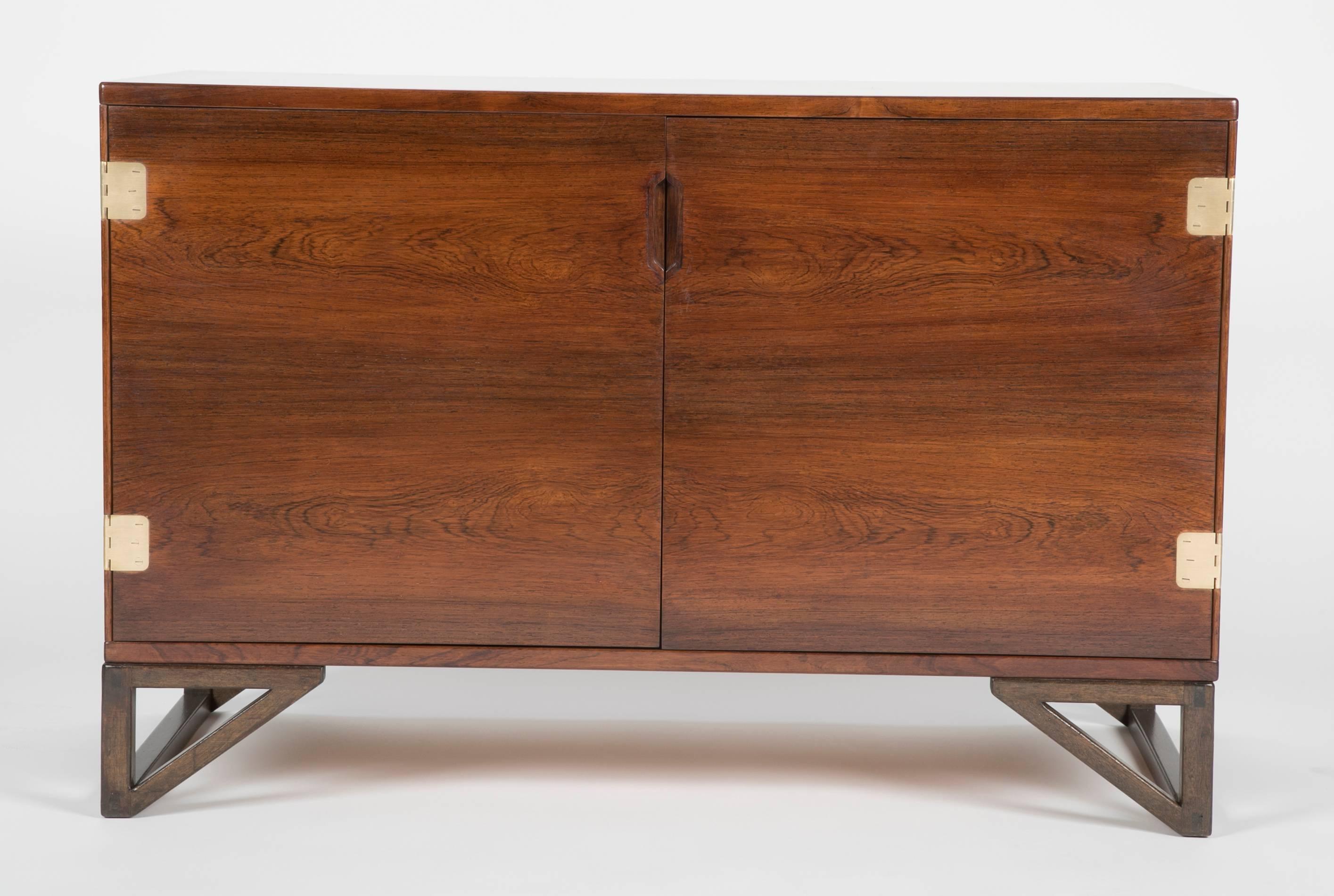 Mid-Century Modern Rosewood and Brass Cabinet by Svend Langkilde