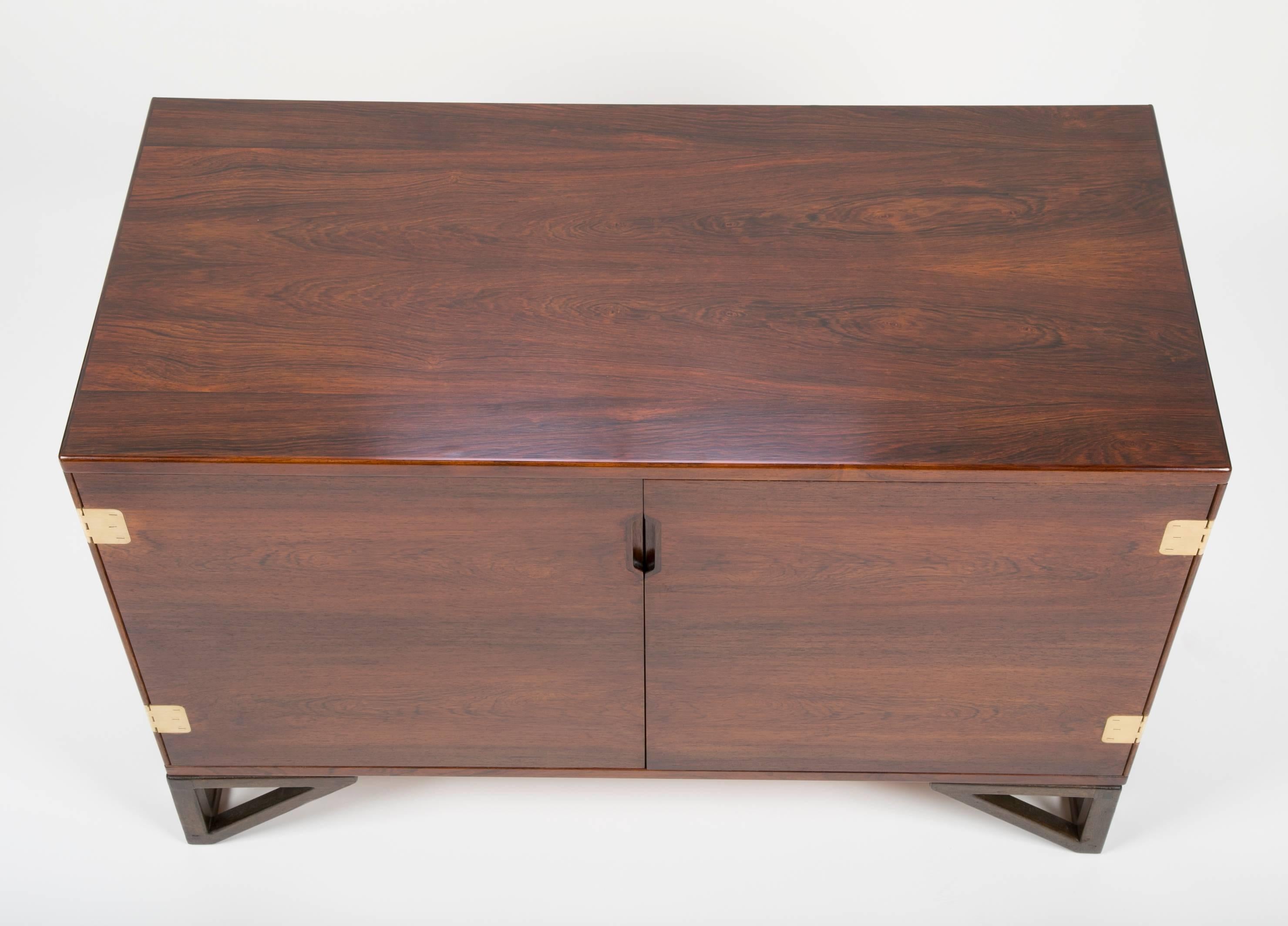 Rosewood and Brass Cabinet by Svend Langkilde 1