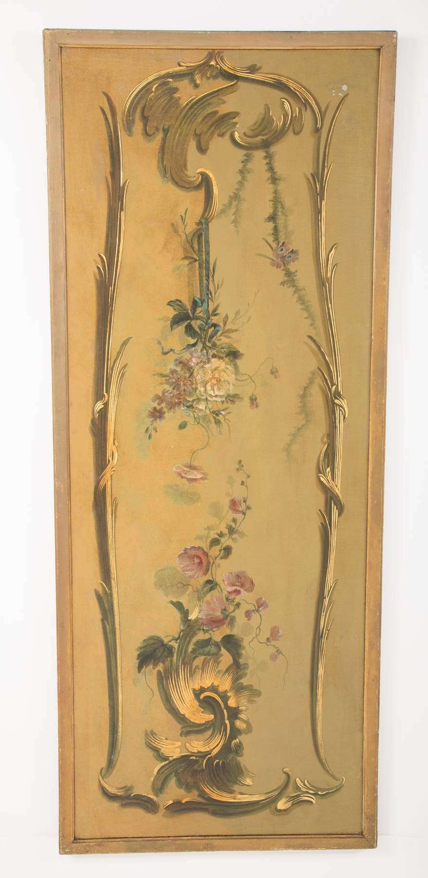 Late 19th Century French Set of Four Large Chinoiserie Painted Panels