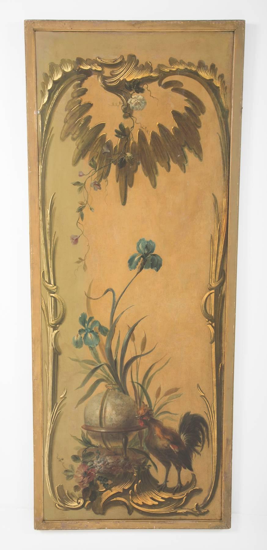 French Set of Four Large Chinoiserie Painted Panels In Good Condition In Stamford, CT