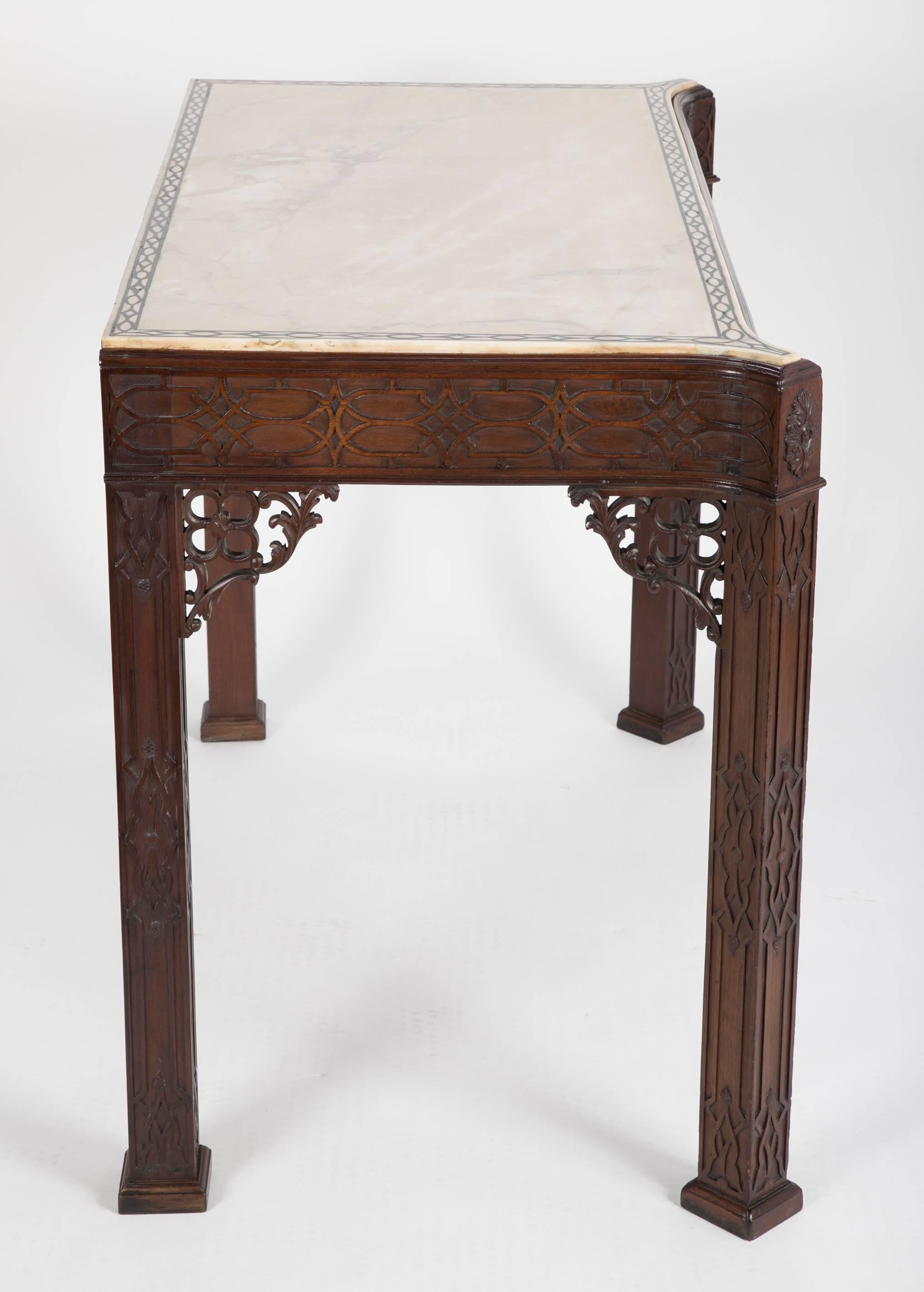 English Chippendale Style Marble-Top Console 5