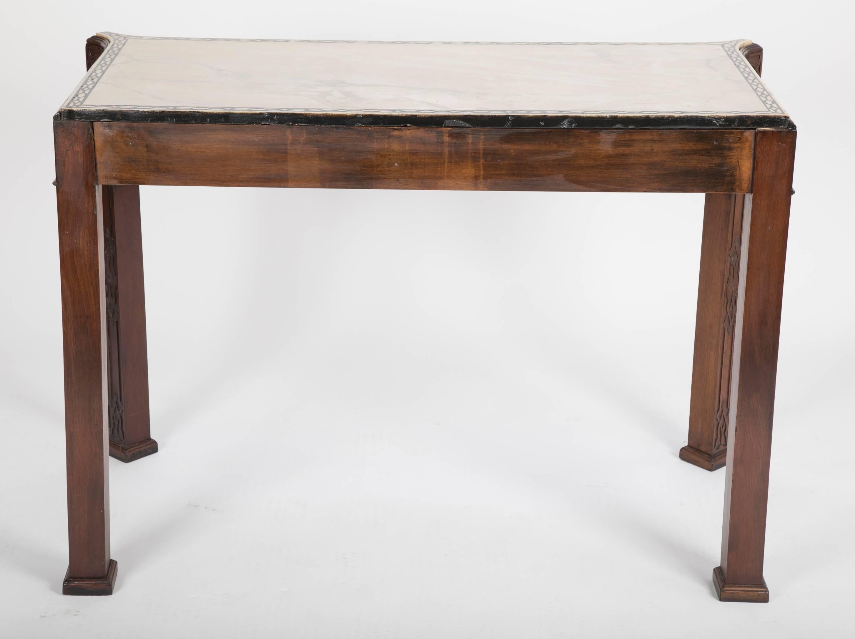 English Chippendale Style Marble-Top Console 6