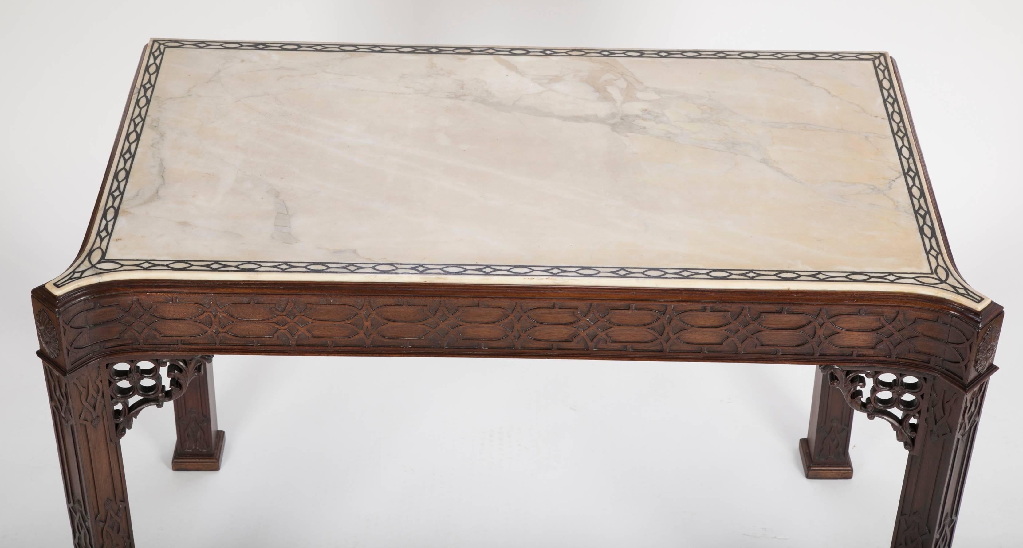 English Chippendale Style Marble-Top Console 3