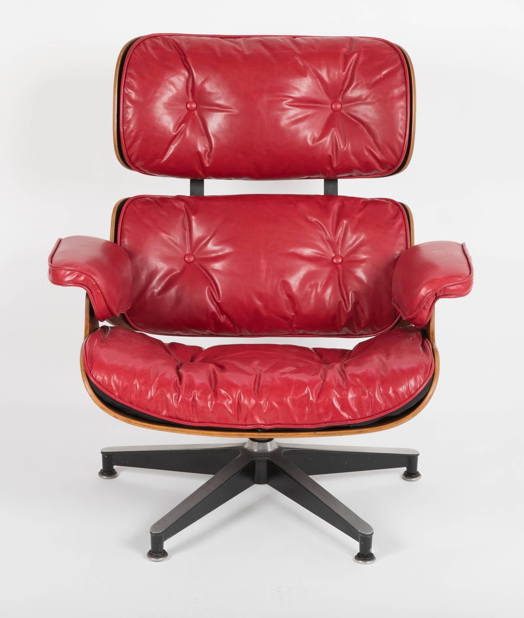 red eames chair