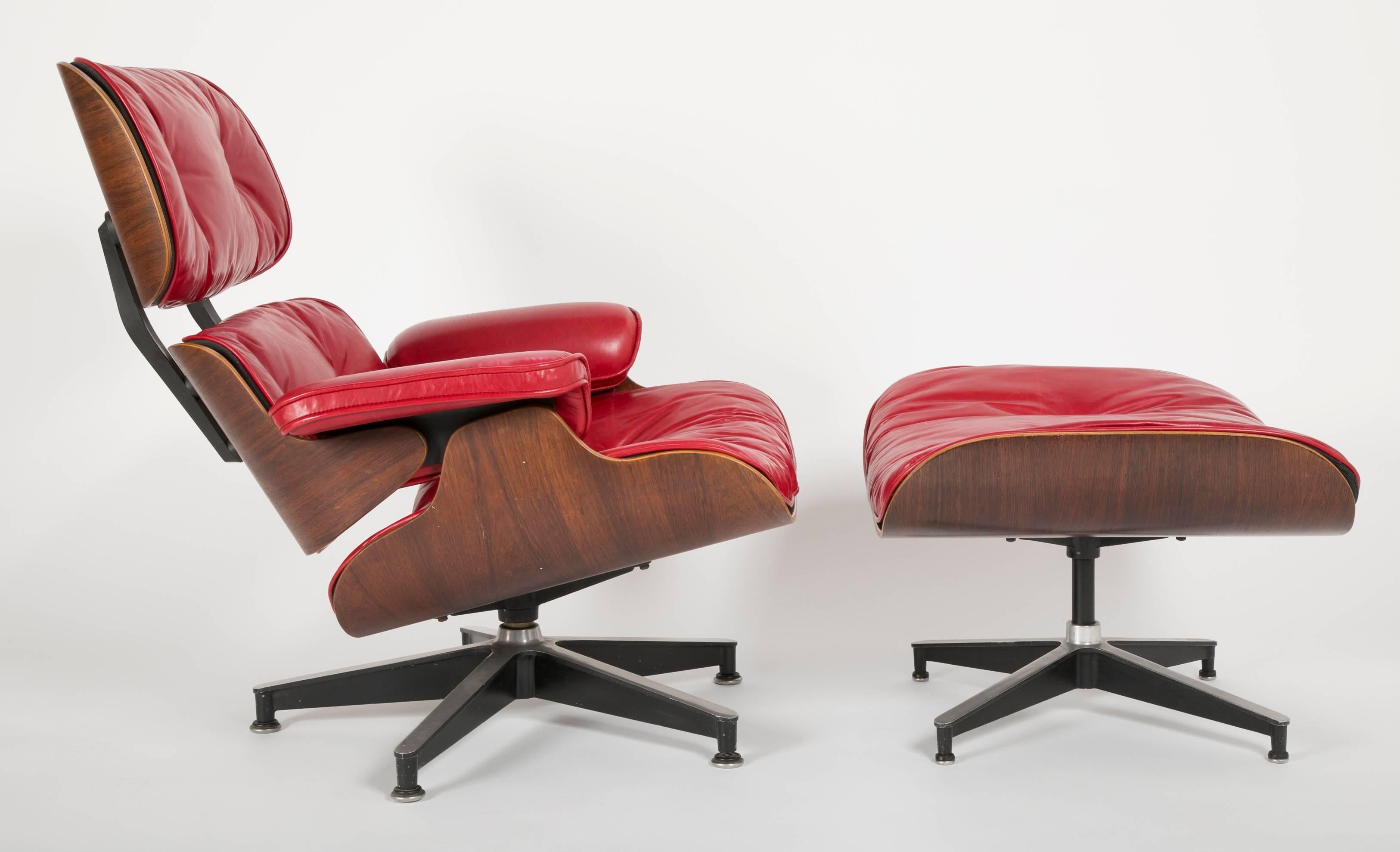 red eames lounge chair