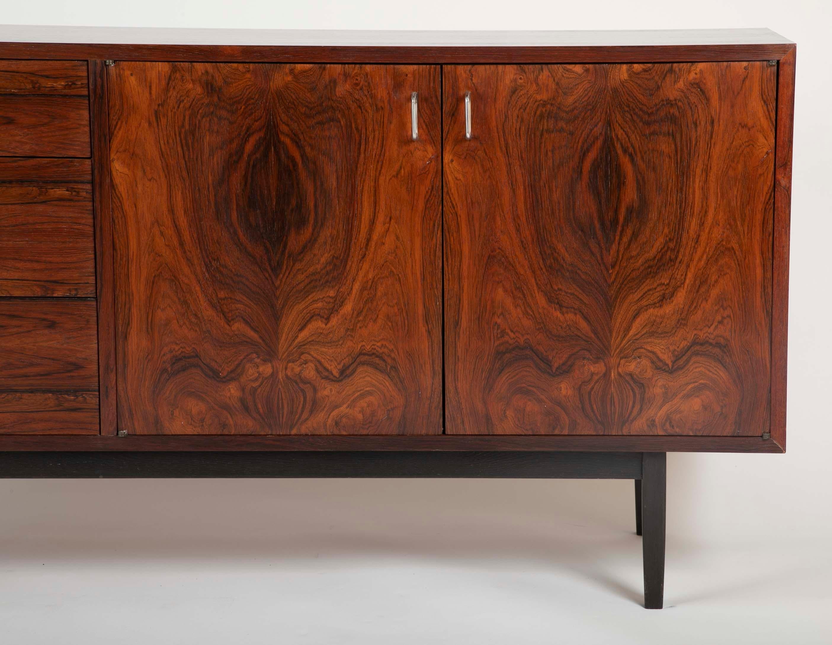 Mid-20th Century Mid-Century Danish Rosewood Chest with Aluminum Pulls