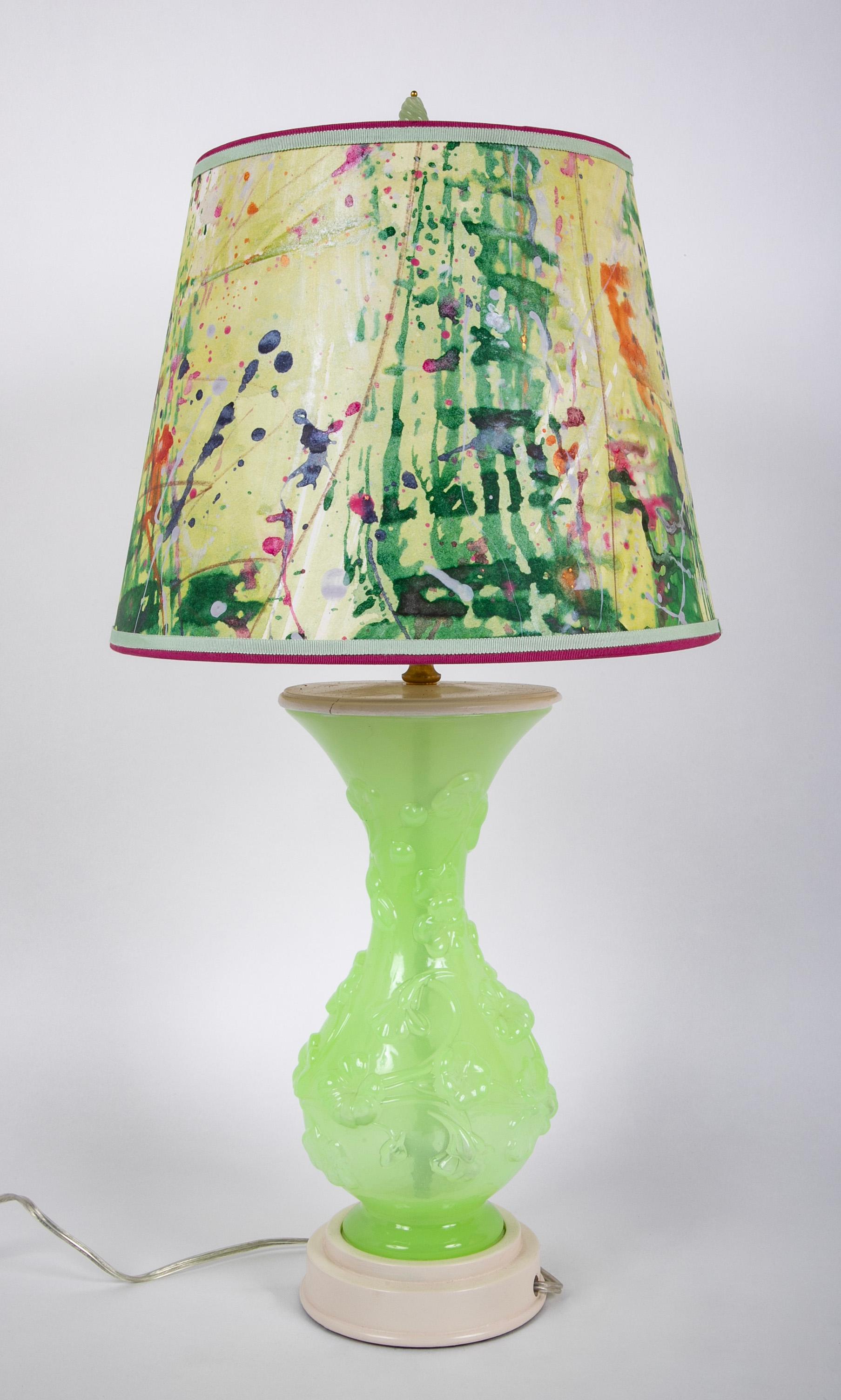 American Pressed Glass Vases now Table Lamps In Good Condition For Sale In Stamford, CT