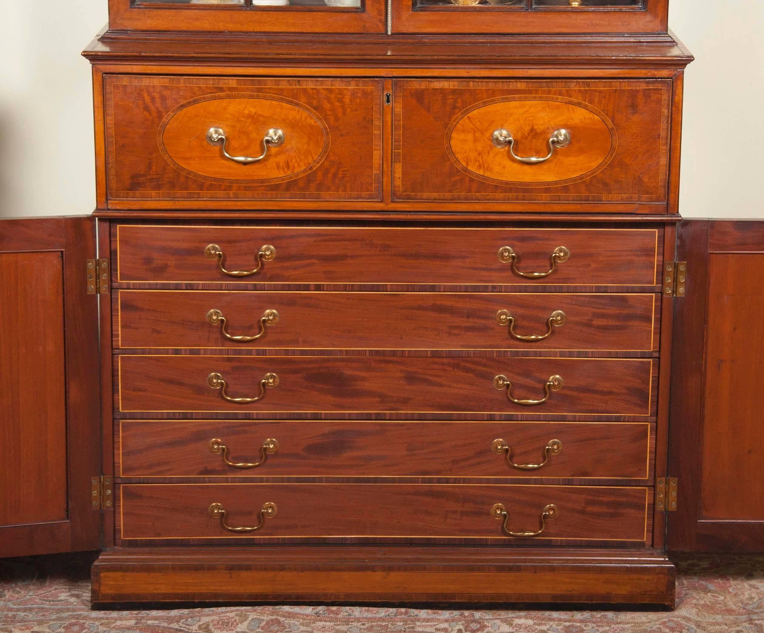 19th Century Rare Near Pair of Regency Bookcases For Sale