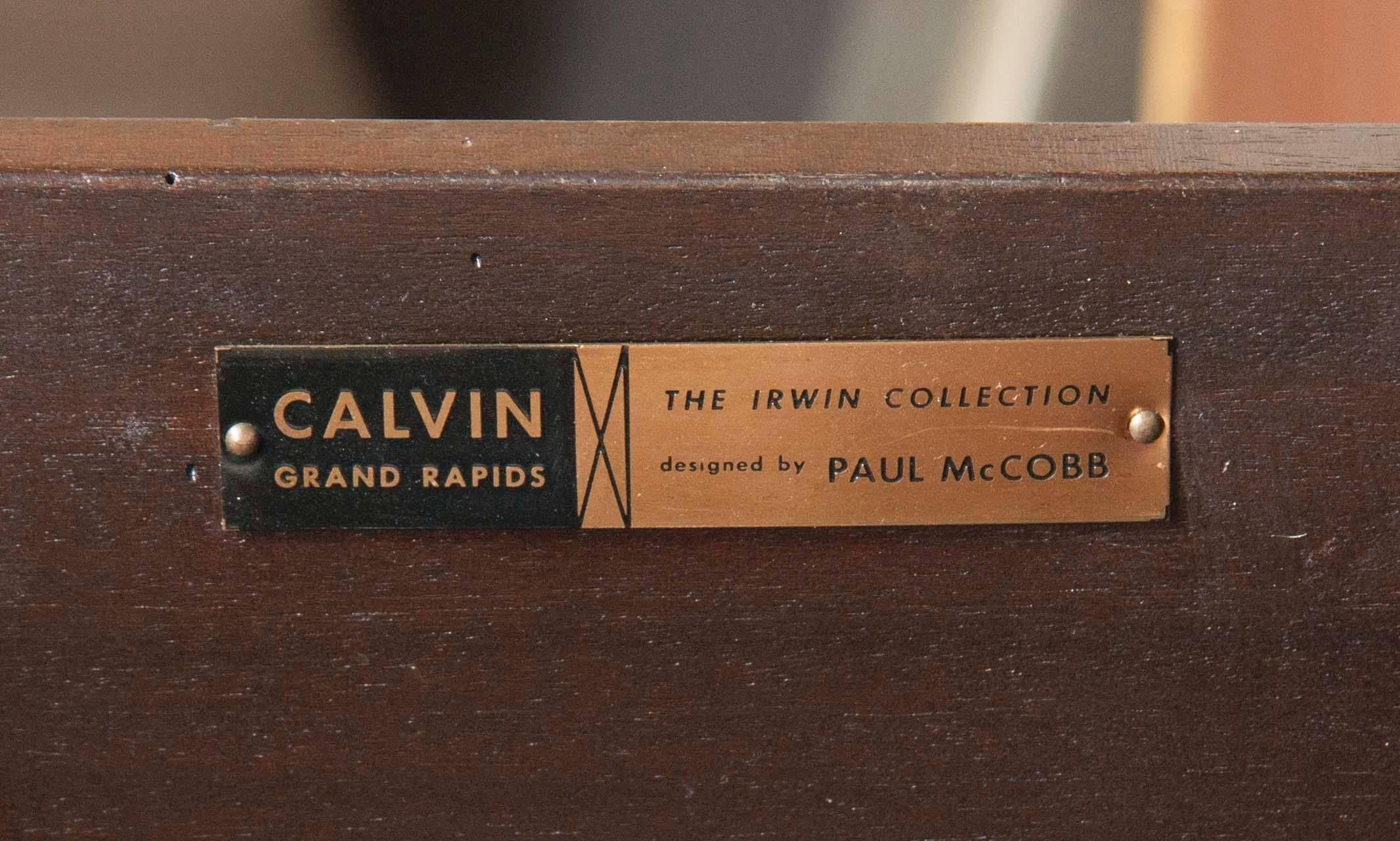 A Paul McCobb Walnut And Brass Bookcase Produced By Calvin  3
