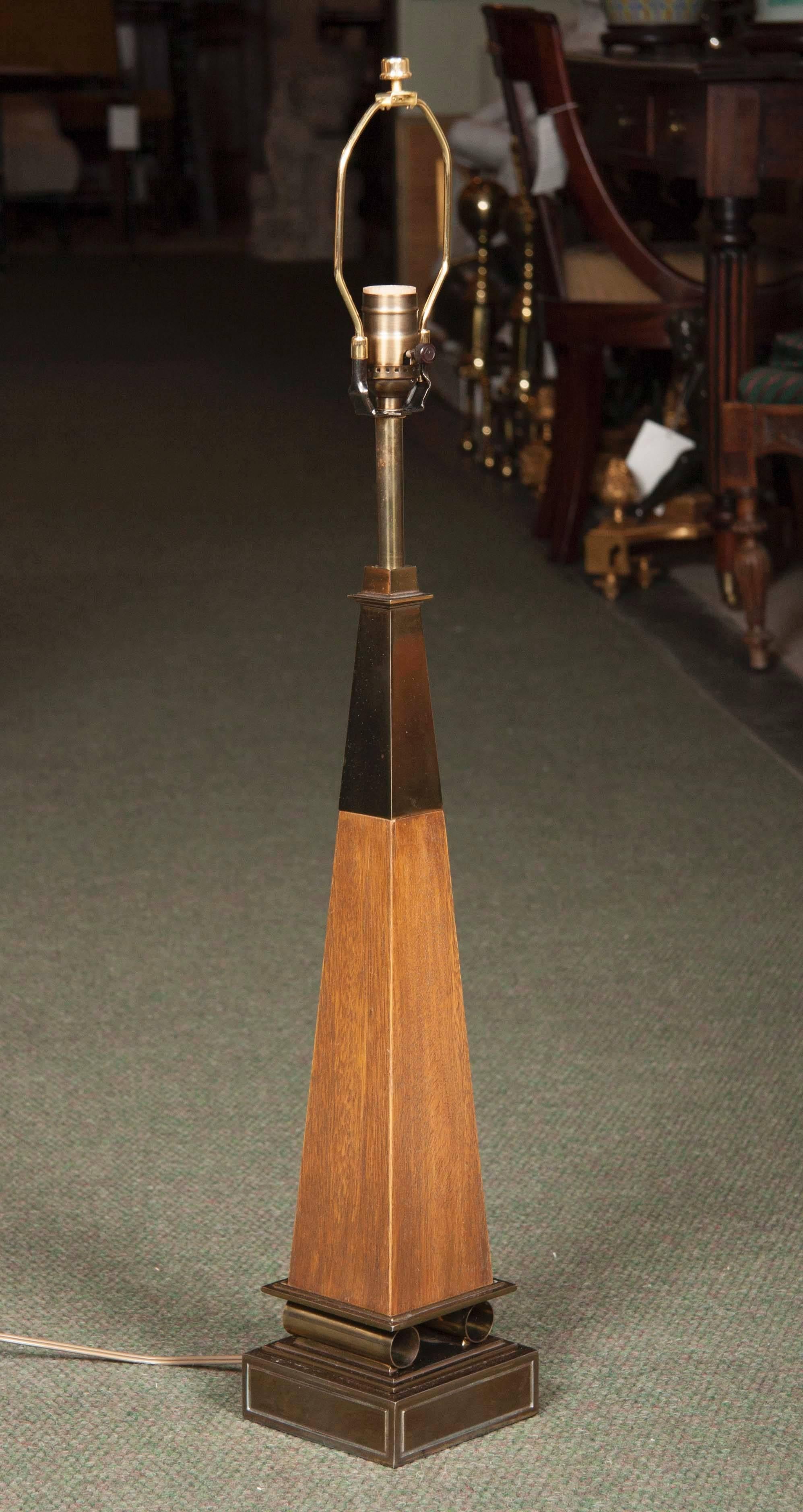 Mid-Century Modern Pair of Tommi Parzinger for Stiffel Obelisk Lamps