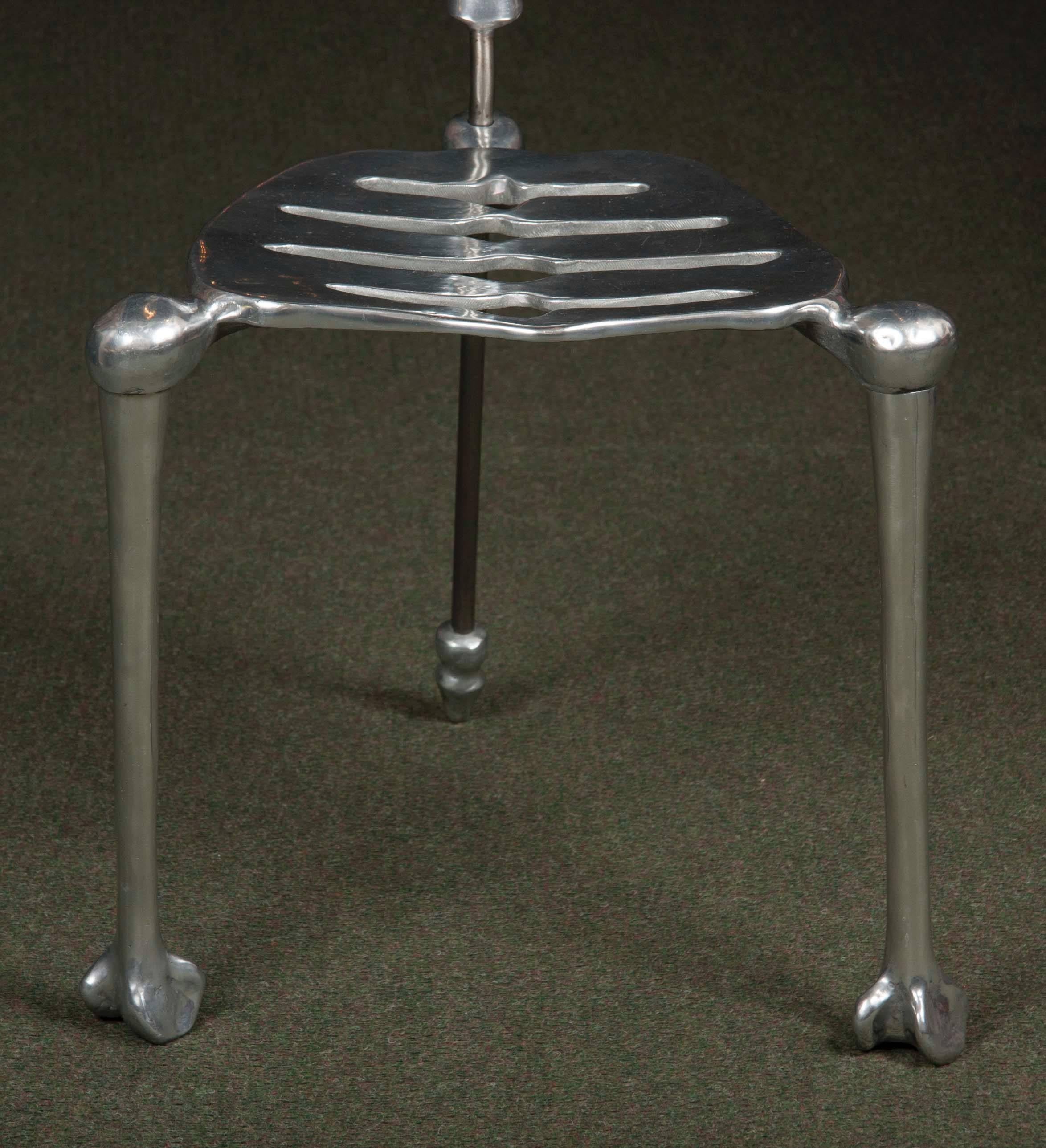 Polished Aluminum Skeleton Form Chair In Good Condition In Stamford, CT