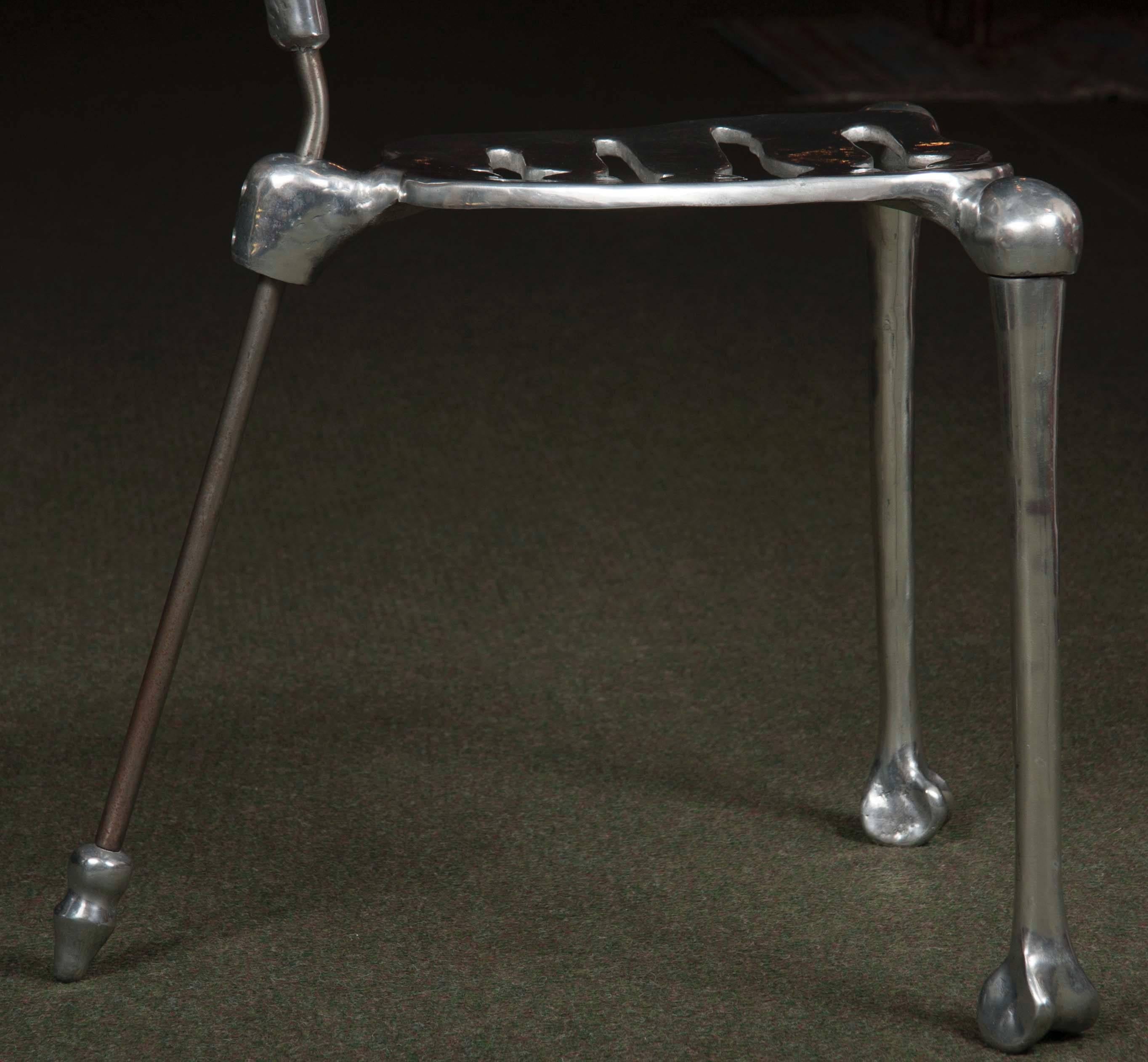 Polished Aluminum Skeleton Form Chair 1