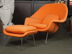 Eero Saarinen 'Womb' Chair and Ottoman for Knoll