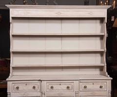 Large Inlaid Limed Oak Welsh Dresser