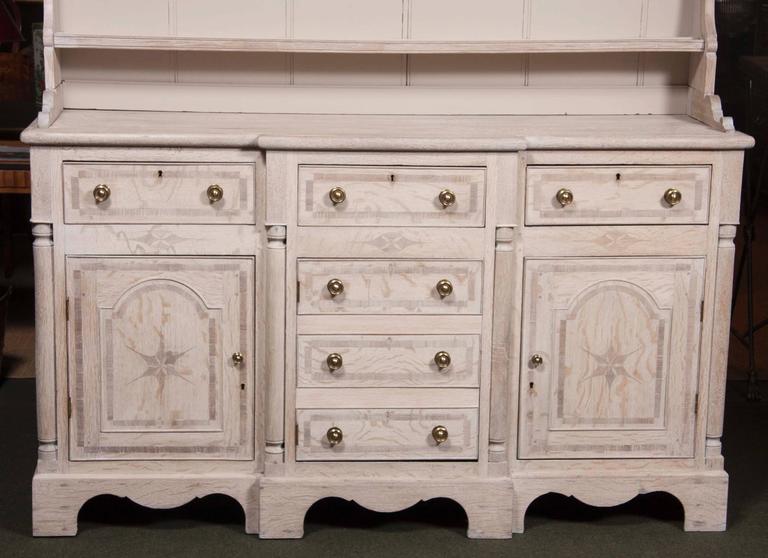 Large Inlaid Limed Oak Welsh Dresser For Sale At 1stdibs