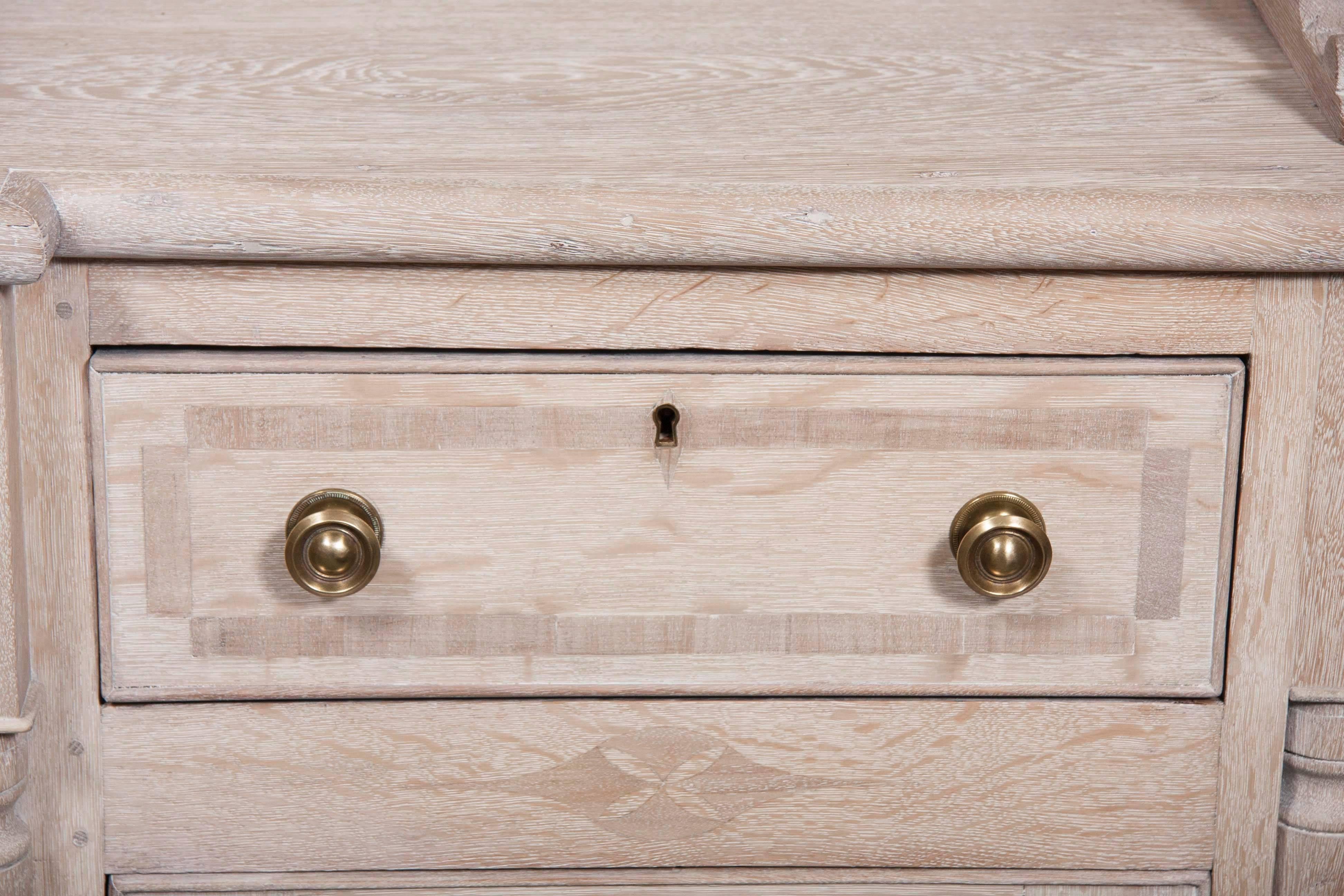 19th Century Large Inlaid Limed Oak Welsh Dresser