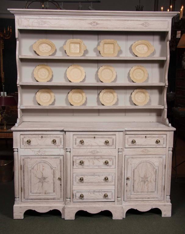 Large Inlaid Limed Oak Welsh Dresser at 1stDibs limed oak dresser