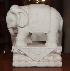 Pair of 19th Century Anglo Indian Marble Elephants