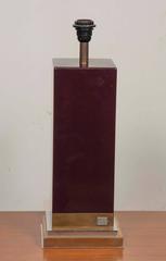 Pair of Purple Lacquered Lamps By Jean Claude Mahey
