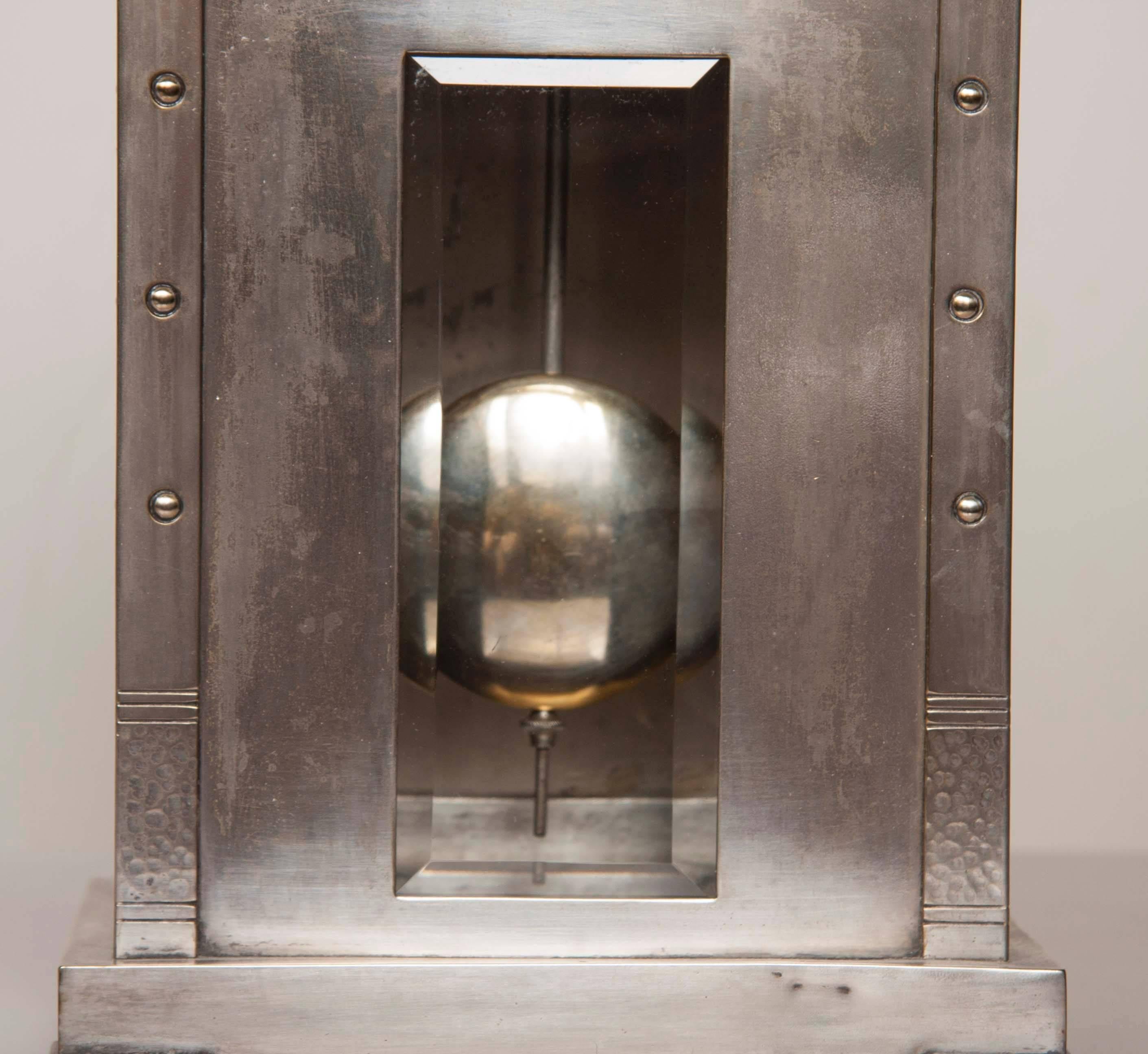 A WMF silver plate over Britannia-metal case clock In Good Condition In Stamford, CT