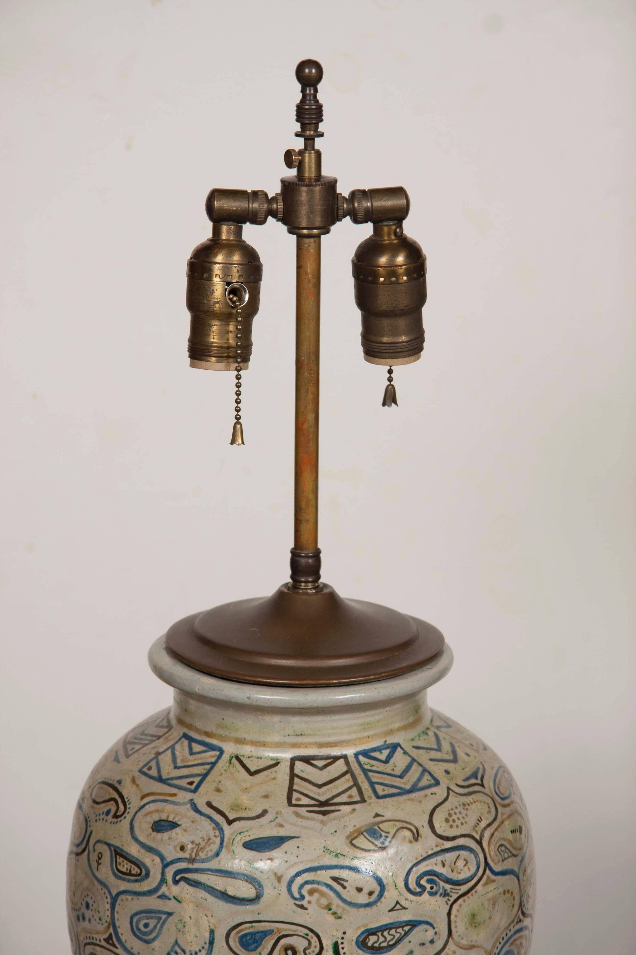 20th Century Middle Eastern Ceramic Lamp