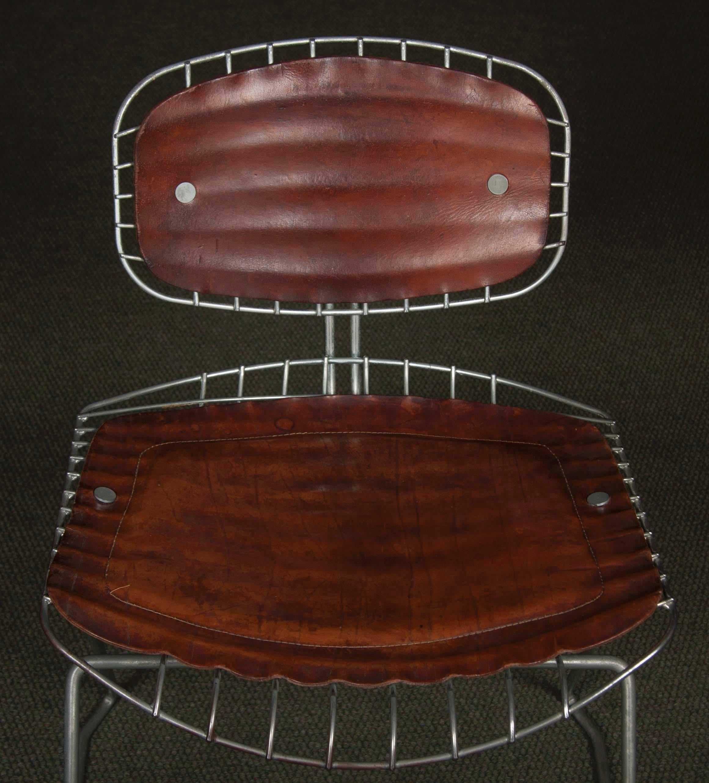 Metalwork Set of Eight Beaubourg Chairs Designed by Michel Cadestin and Georges Laurent For Sale