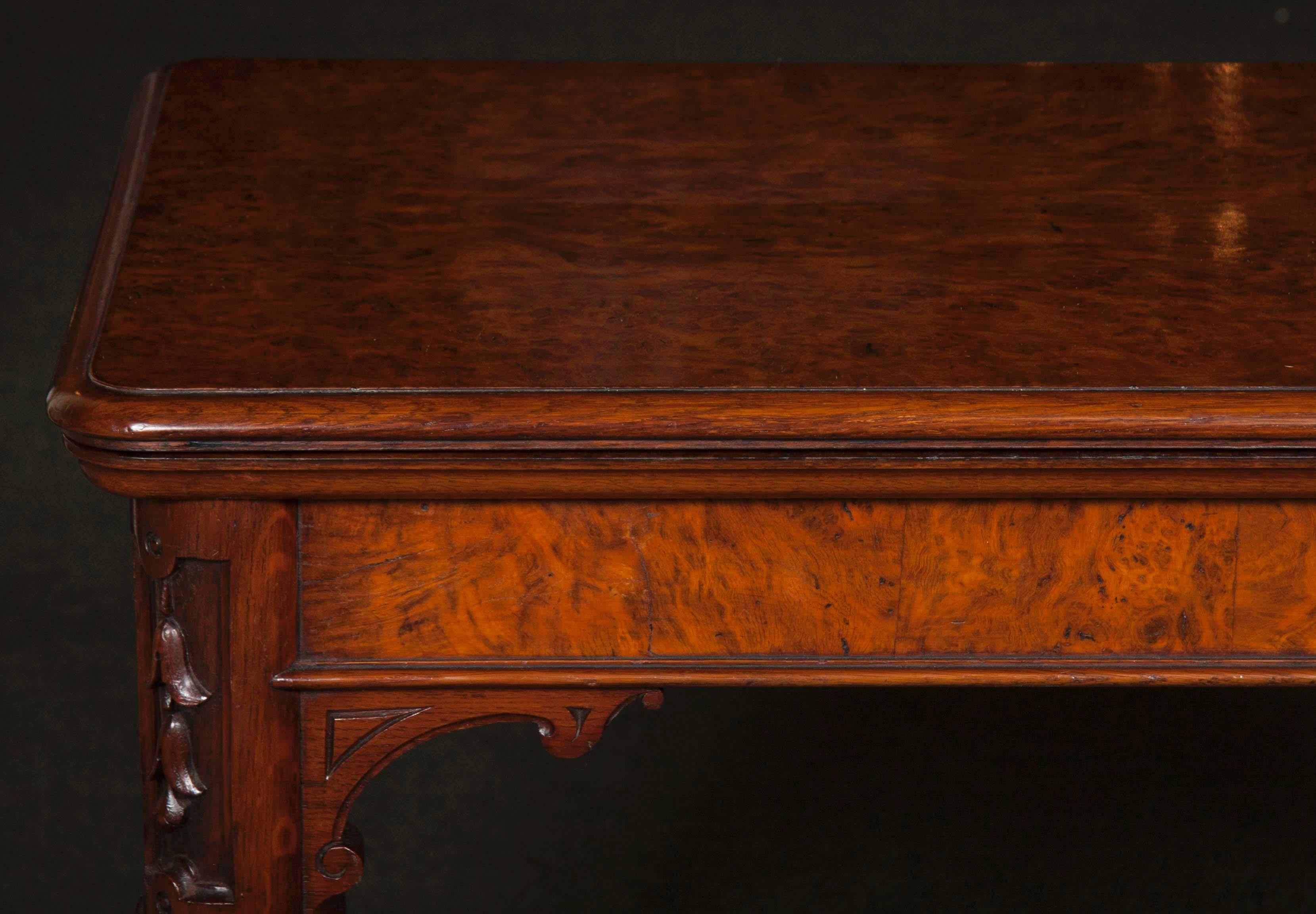  Rare Antique Pollard Oak Card Table In Excellent Condition In Stamford, CT