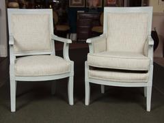 Suite de Bergere, Fauteuil et Tabouret peints