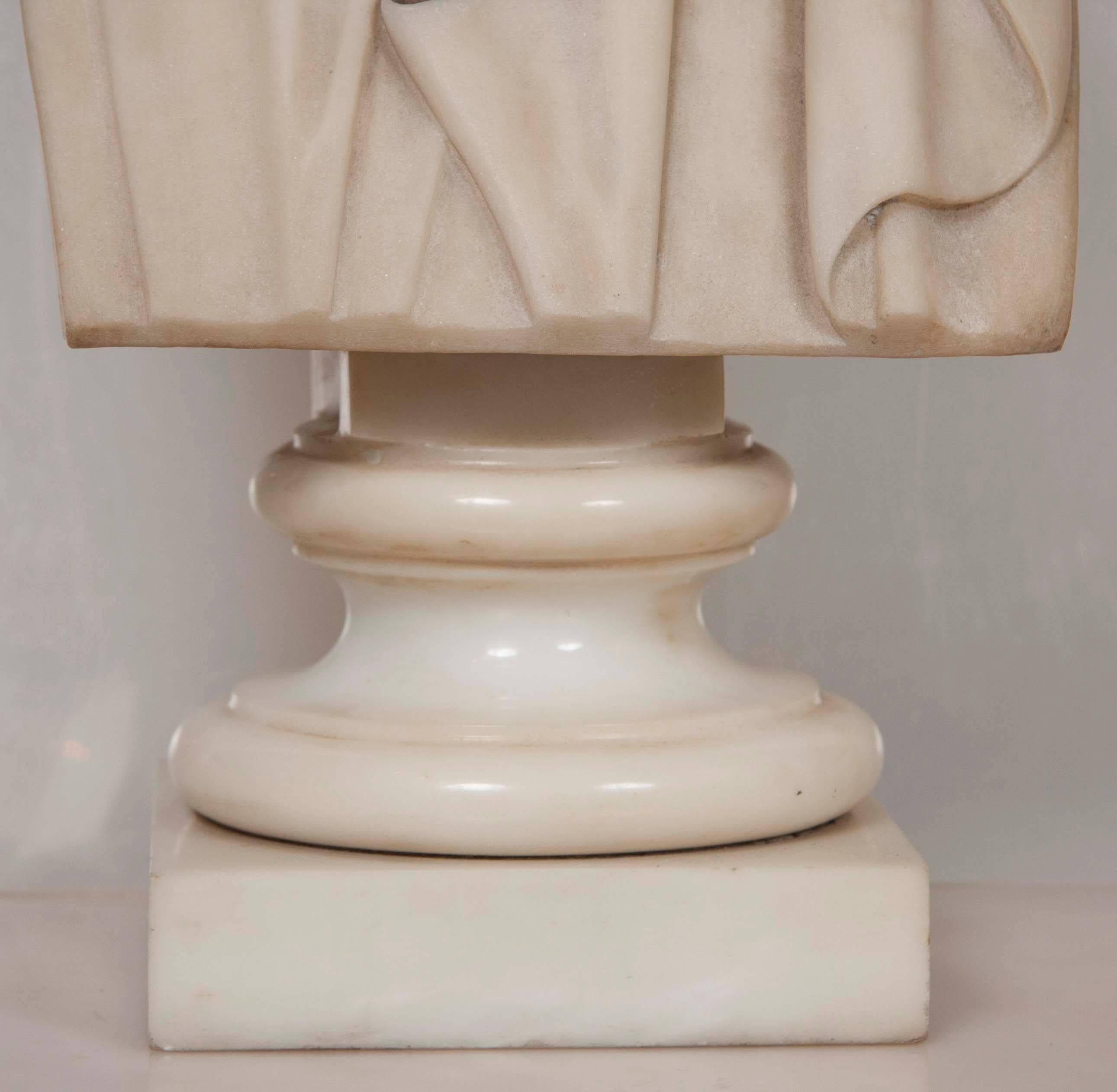 Buste d'Homer en marbre massif en vente 4