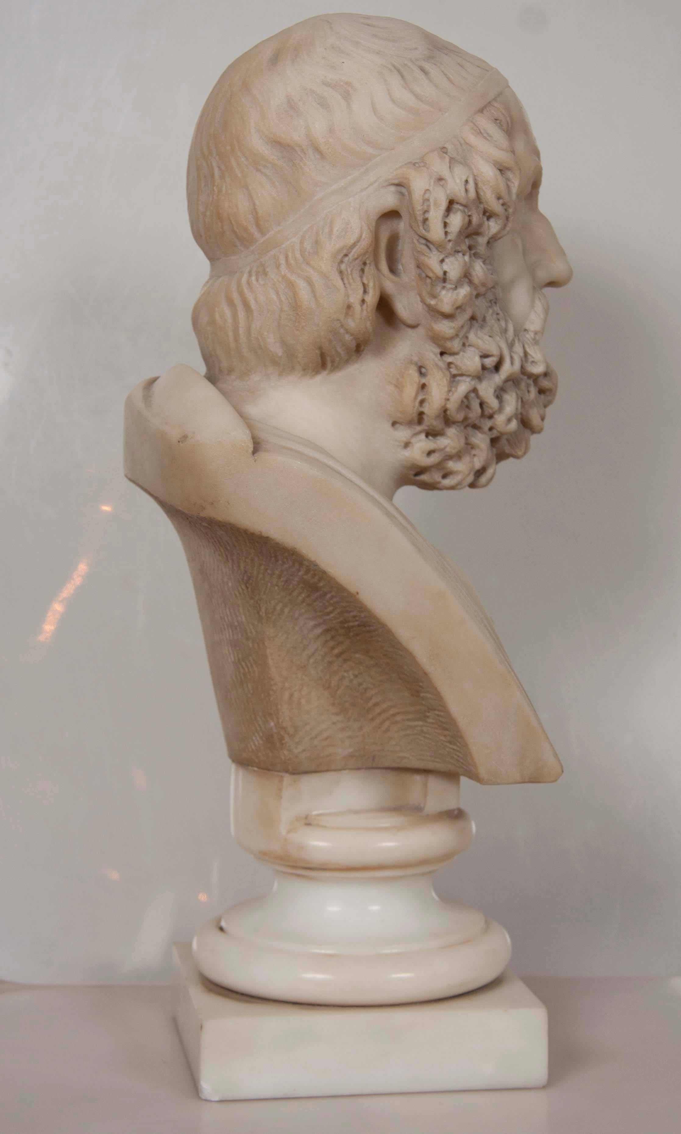 Européen Buste d'Homer en marbre massif en vente