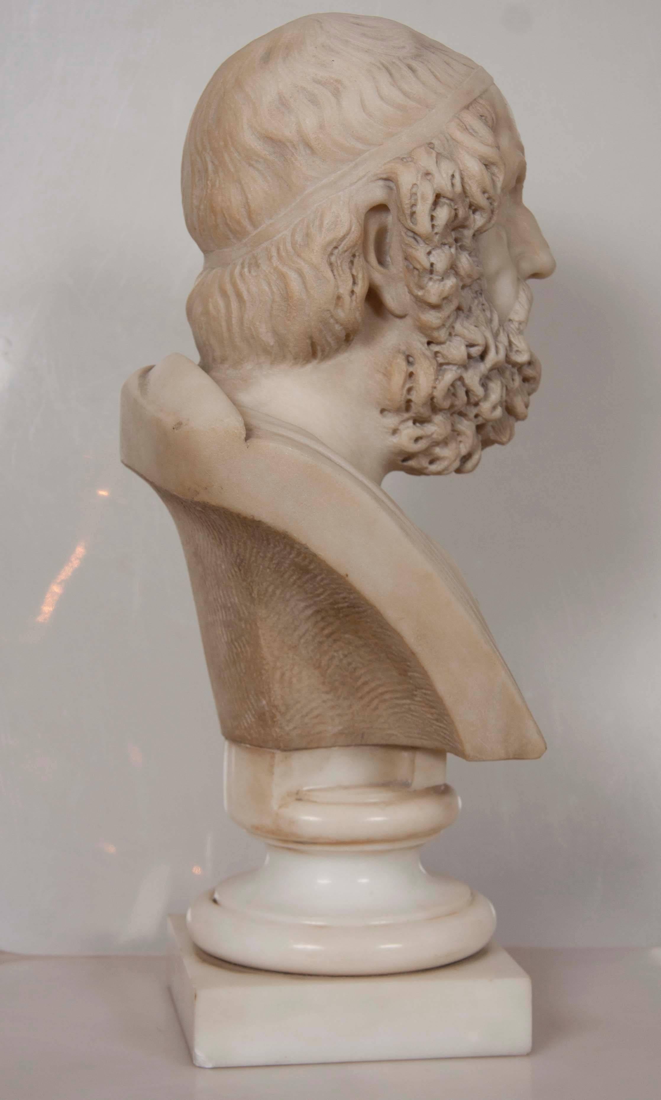 Europeo Busto di Omero in marmo massiccio in vendita