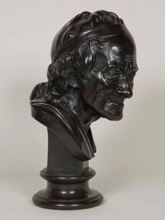Bronze Bust of Voltaire after Jean Antoine Houdon at 1stDibs