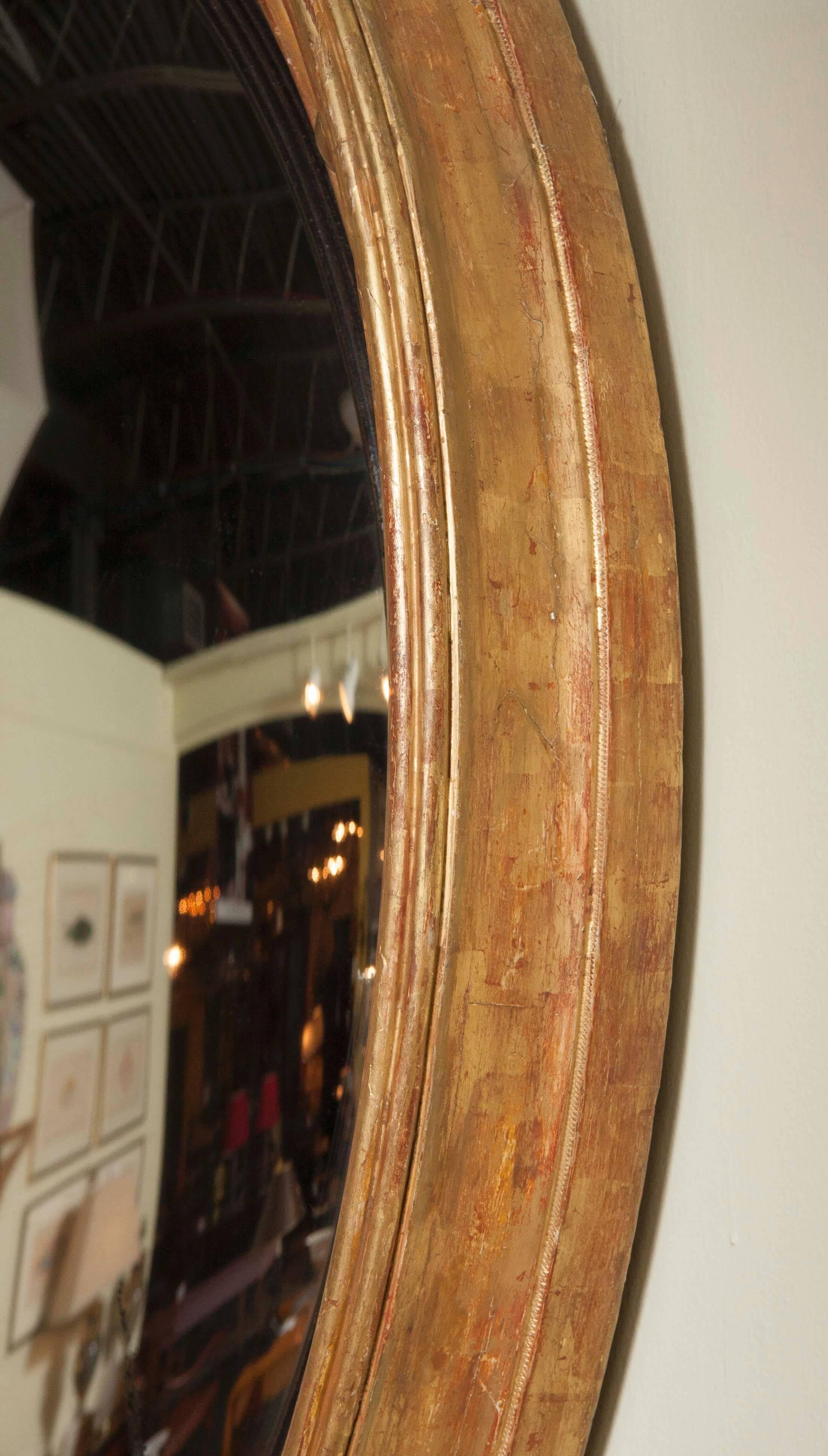 Monumental Statement Quality Regency Period Bullseye Convex Mirror In Good Condition In Stamford, CT