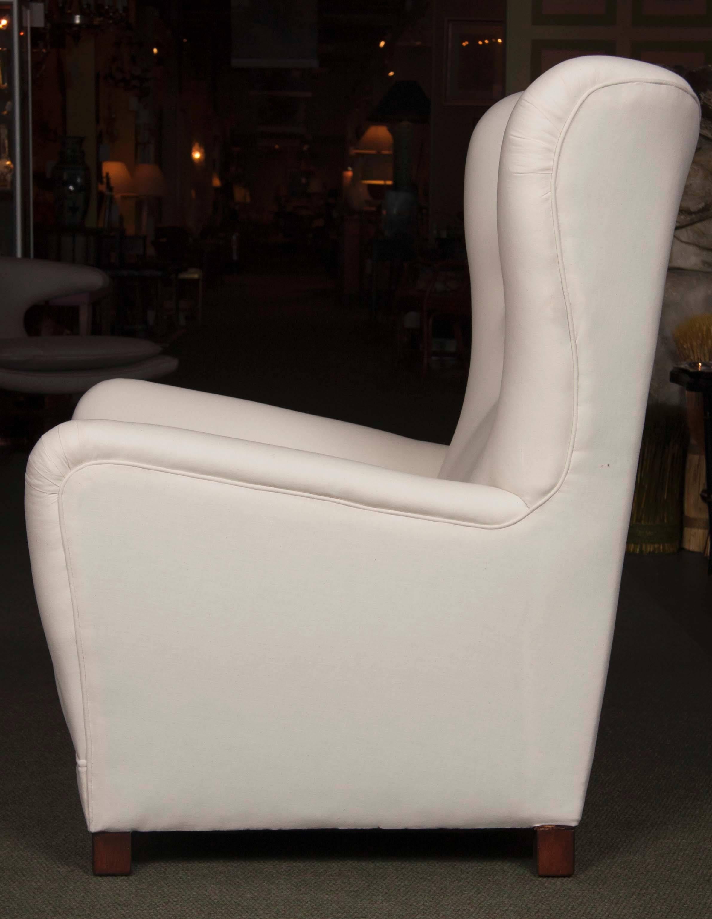 Mid-Century Modern Wing Chair Attributed to Fritz Hansen