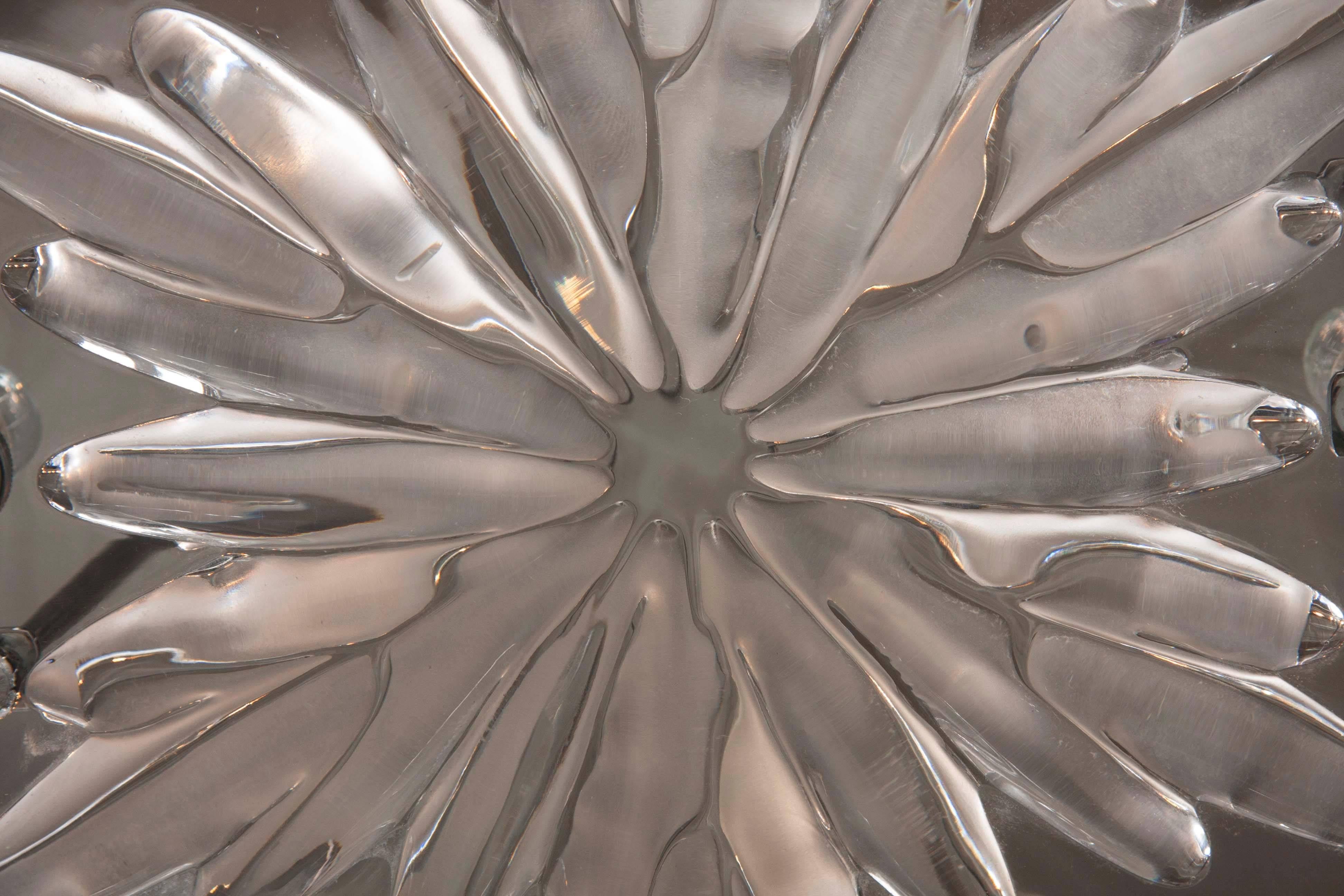 20th Century Leaf Form Lalique Chandelier     2 available