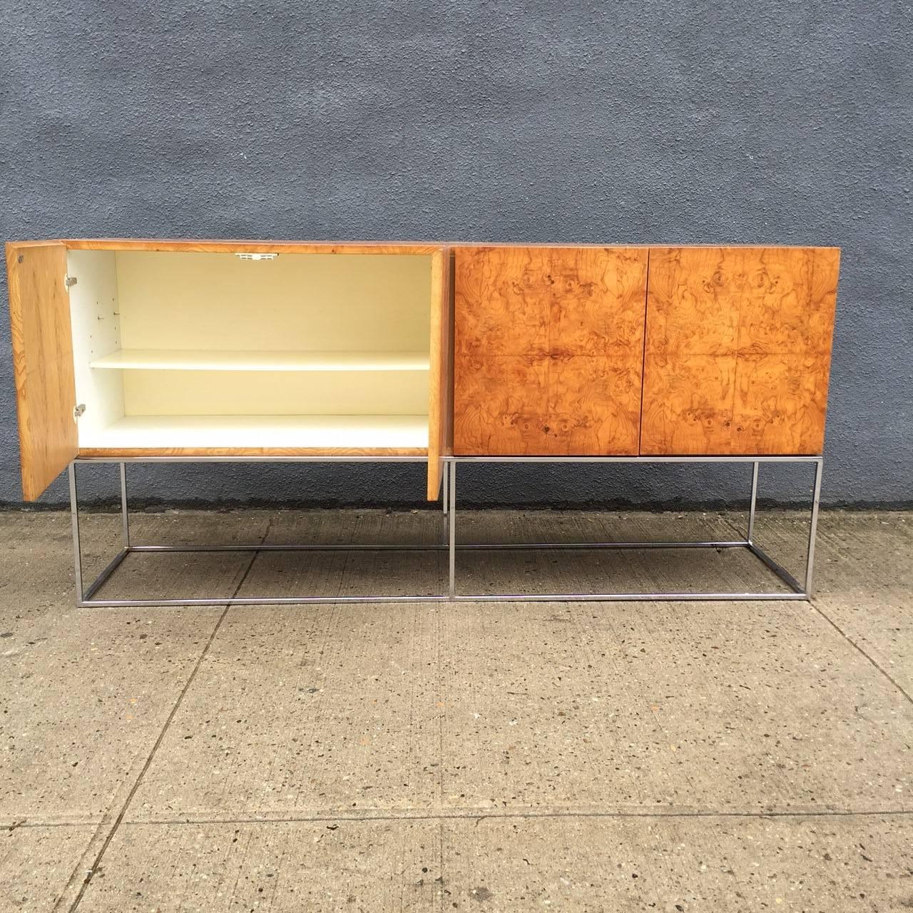 Milo Baughman for Thayer Coggin Sideboard/Credenza in Bookmatched Olive Burlwood 2