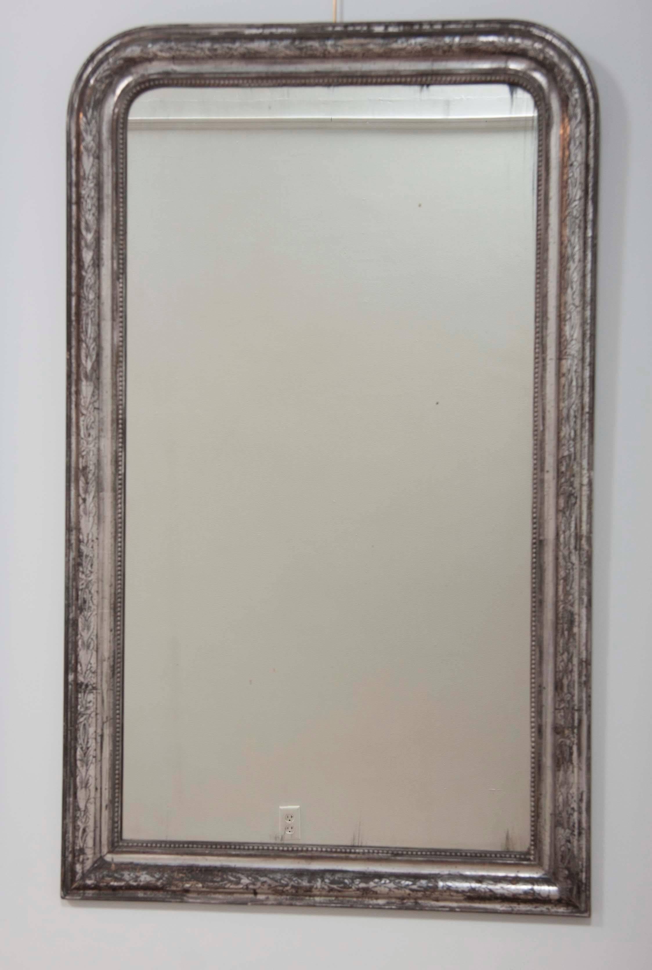 Mid-19th Century Near Pair of Silver Gilt Louis Philippe Mirrors