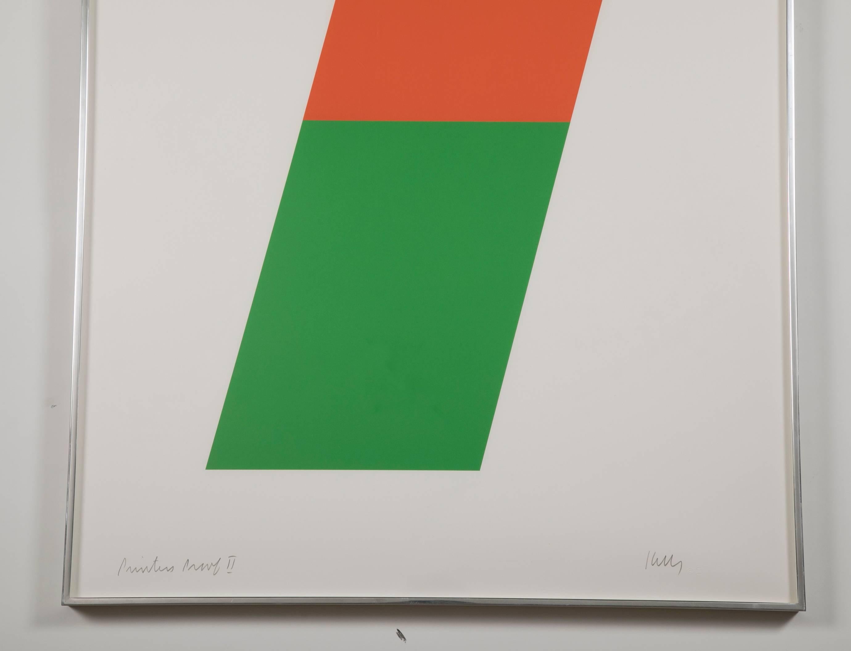 American Ellsworth Kelly Lithograph, Orange/Green, 1970