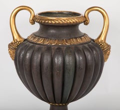 Italian Tole Urn With Parcel Gilt Bronze and Copper Mounts
