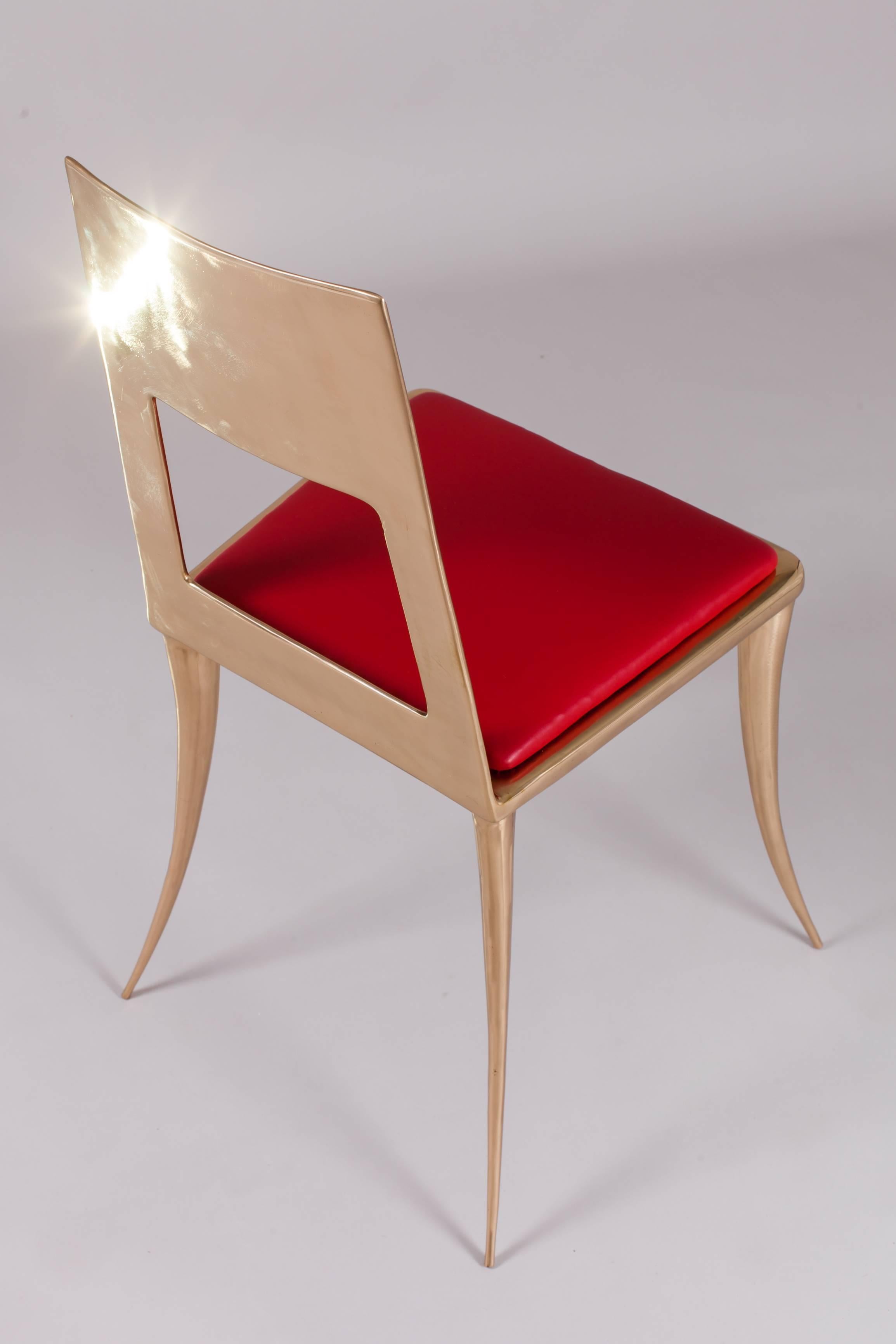 Modern Bronze Klismos Chair by Nick King