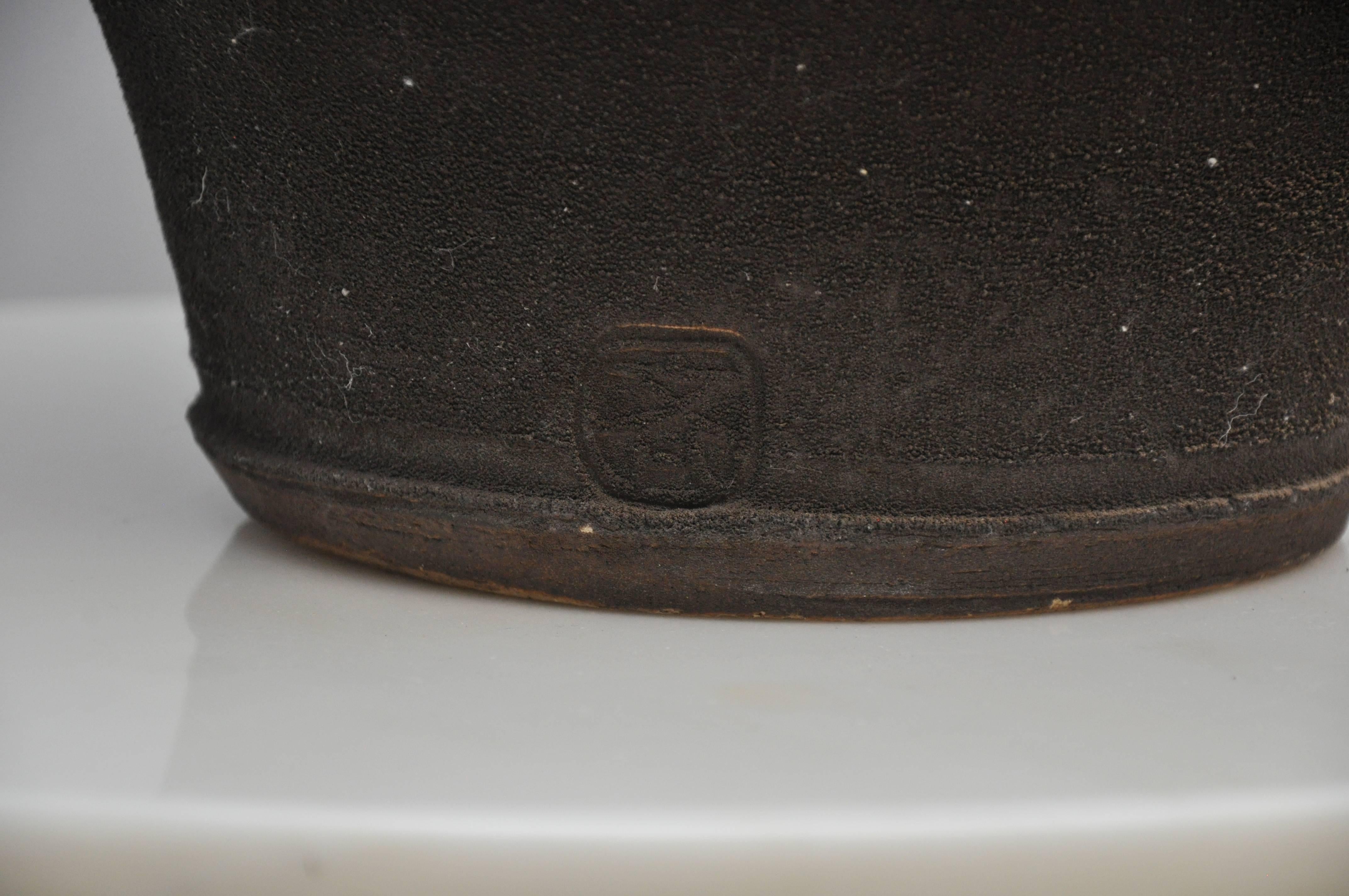 Pottery Karl Springer Black Pot Vessel, Signed, One of a Kind