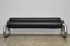 Sculptural Round Tubular Stainless Steel Bench