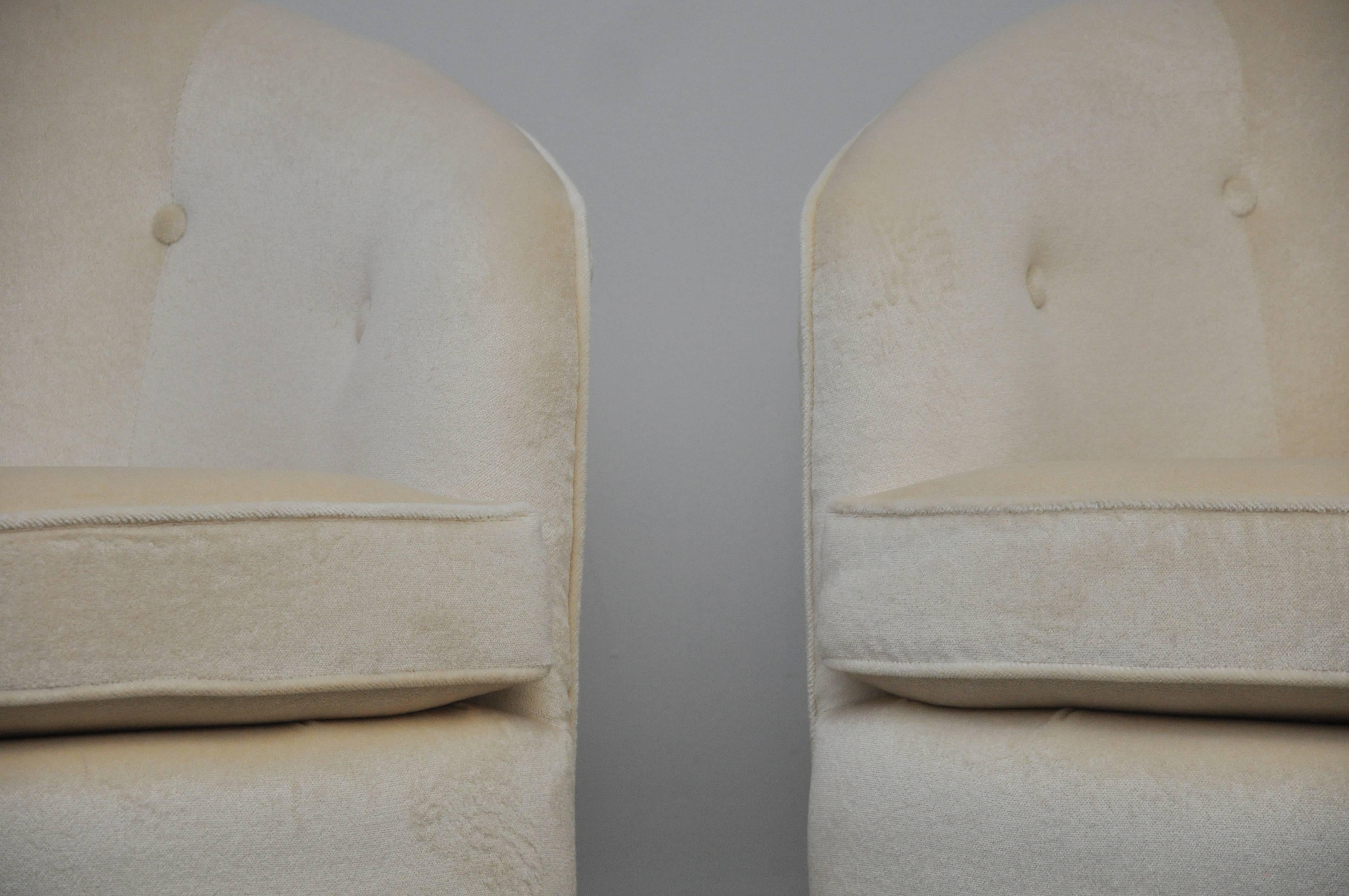 Mid-Century Modern Milo Baughman Brass Base Swivel Chairs