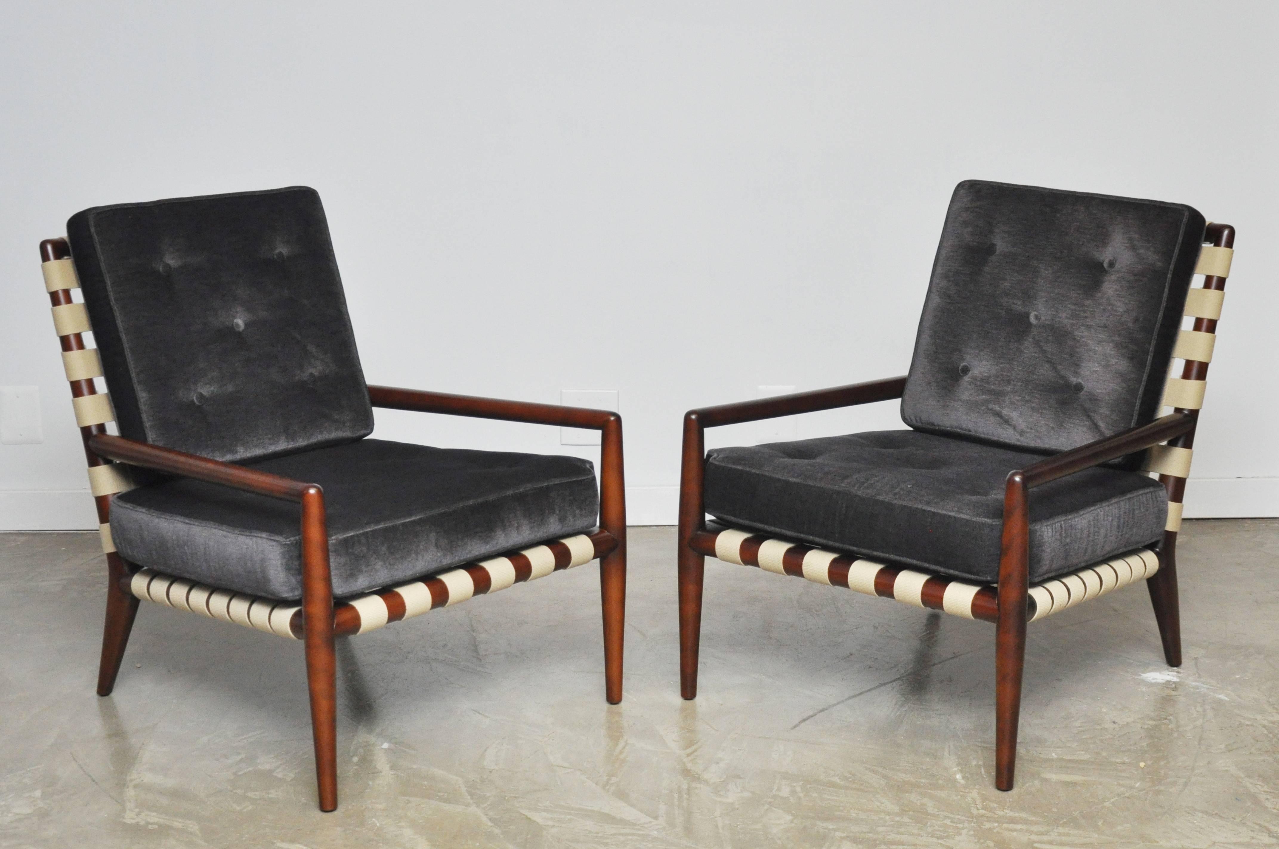20th Century Pair of Strap Frame Lounge Chairs by T.H. Robsjohn-Gibbings