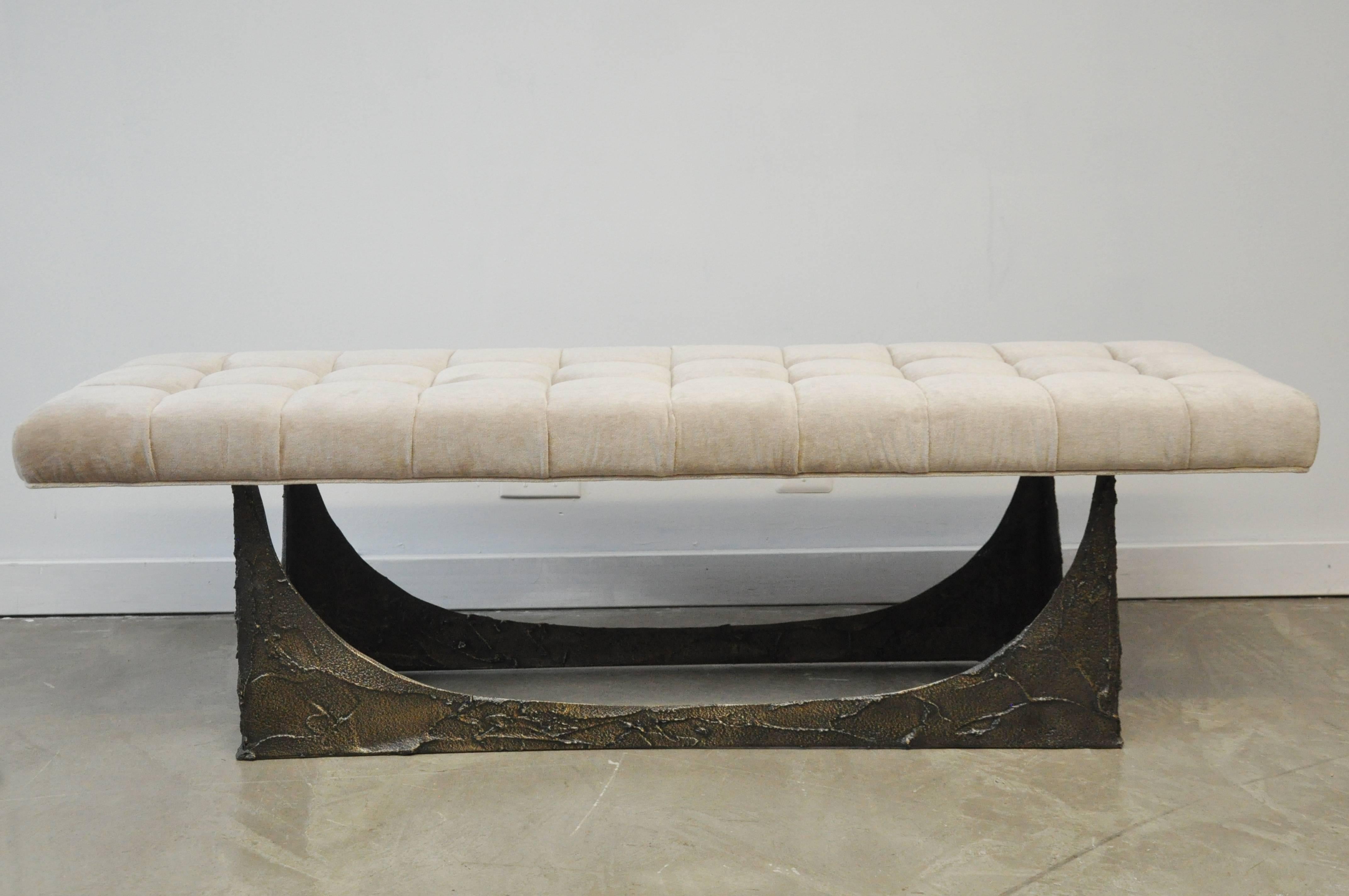 Paul Evans Sculpted Bronze Bench In Excellent Condition In Chicago, IL